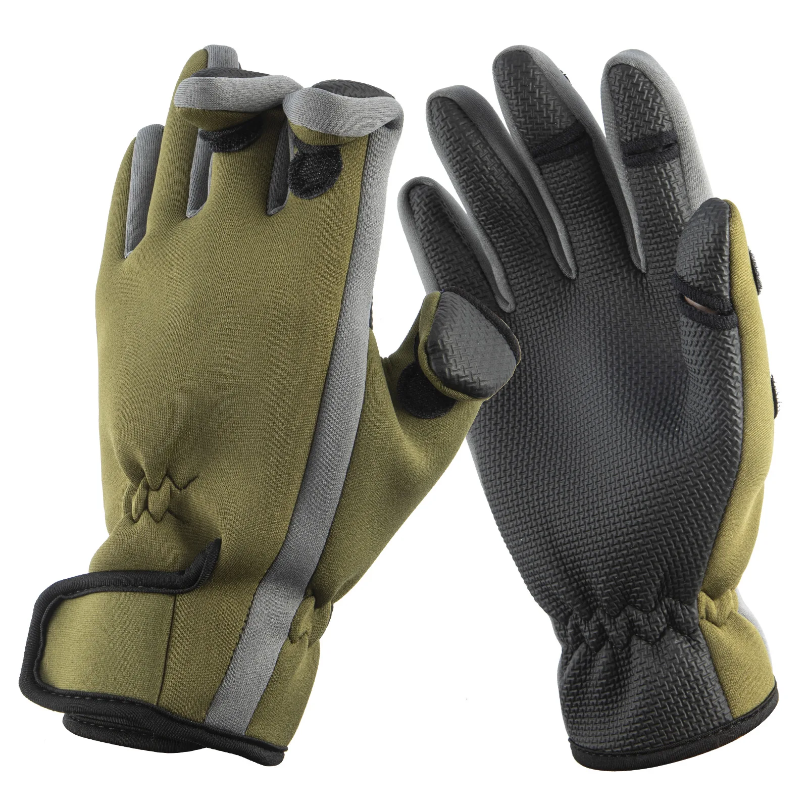 Fishing Gloves 3 Fingerless Anti-Slip Cut Glove Breathable Warm Gloves Protective Gloves for Cycling Hunting Outdoor Winter
