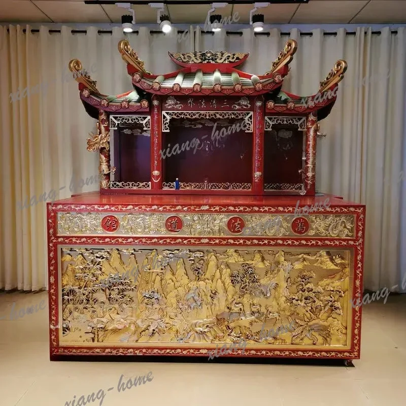 FG  solid wood buddha niche standing cabinet temple ancestral hall shrine altar buddha hall carving
