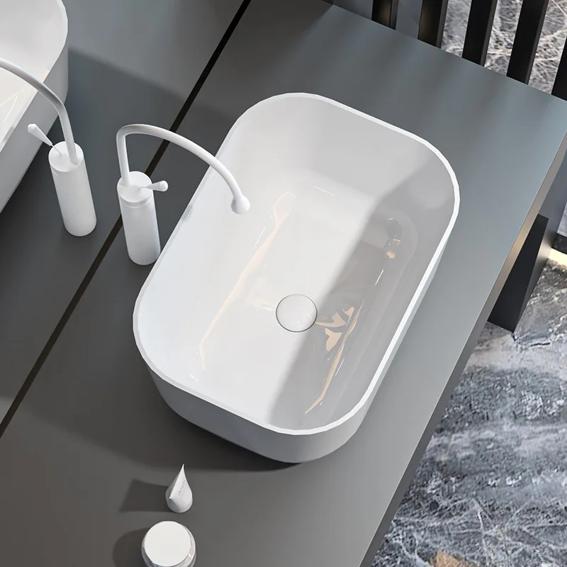 On-stage basin Ceramic basin Wash basin  Household deepened large size bathroom Balcony anti-splashing water