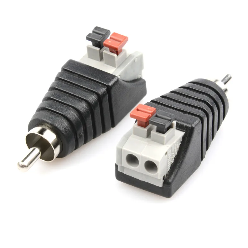 RCA AV Connector No Solder Press Type Male Female Audio Video Plug for Speaker Cable
