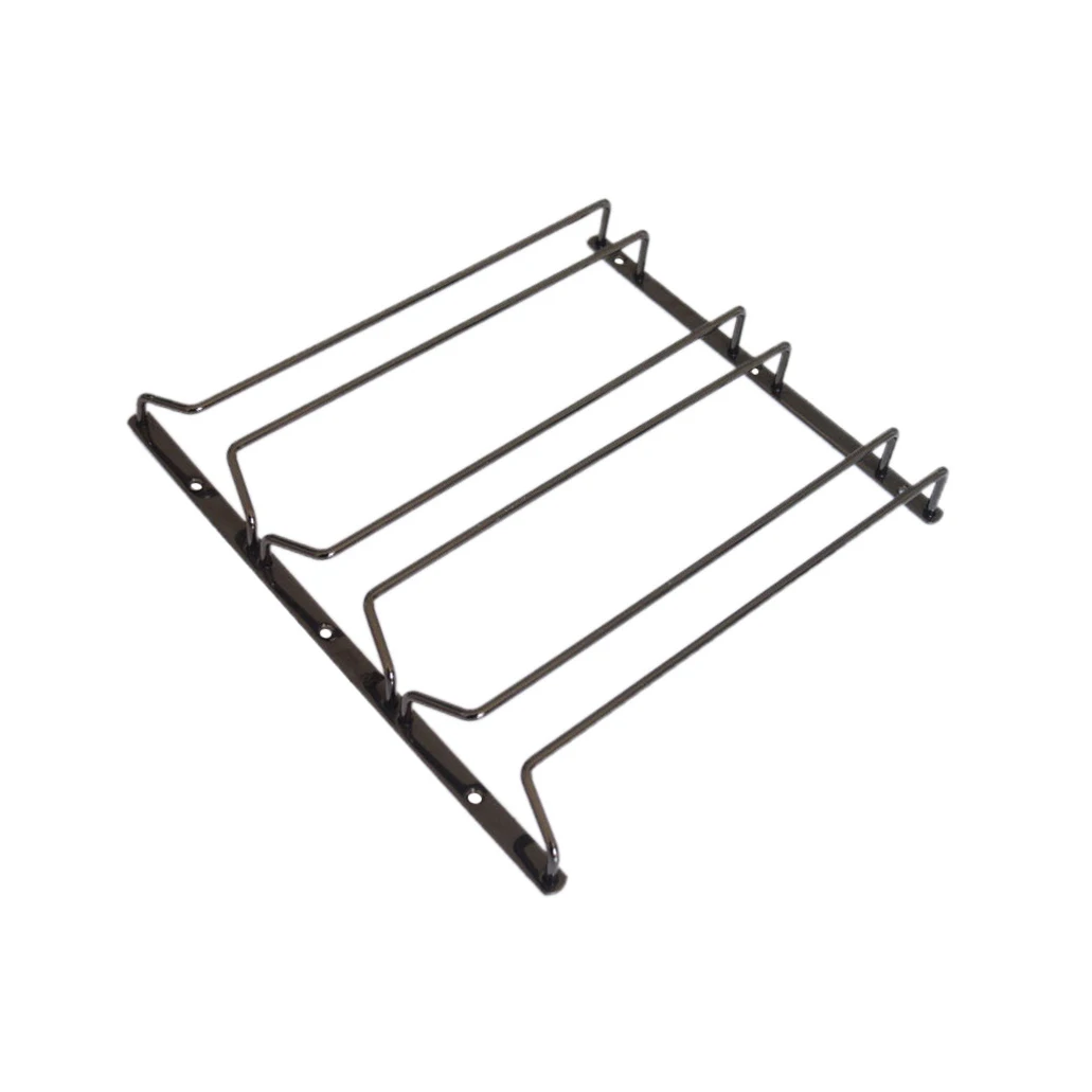 

3 Rows Black Cold Rolled Steel Wine Glasses Hanger Rack for Kitchen / Bar