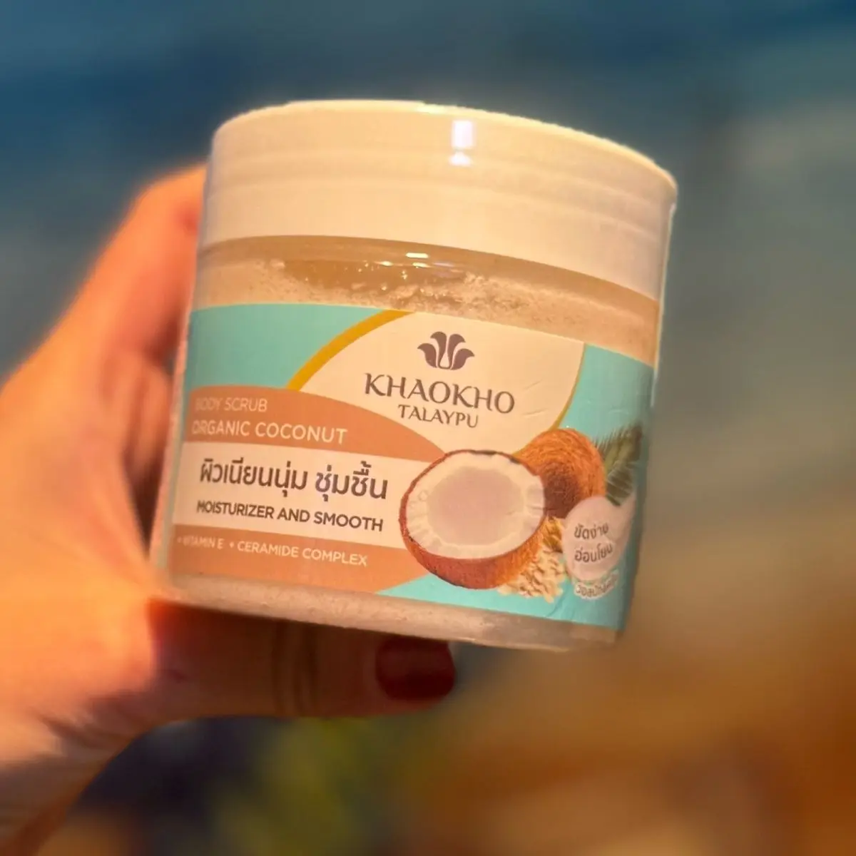 Thai KhaokhoTalaypu Body Scrub 250g, Pomegranate Apple Coconut Exfoliator for Smooth Skin
