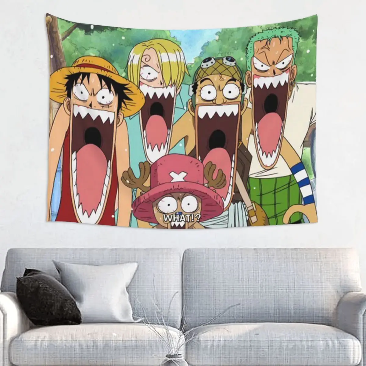 Luffy Zoro Tony Chopper Anime-Wandteppich für Schlafzimmer, ästhetische Wandteppiche, Wandbehang, Hintergrund für Zimmer