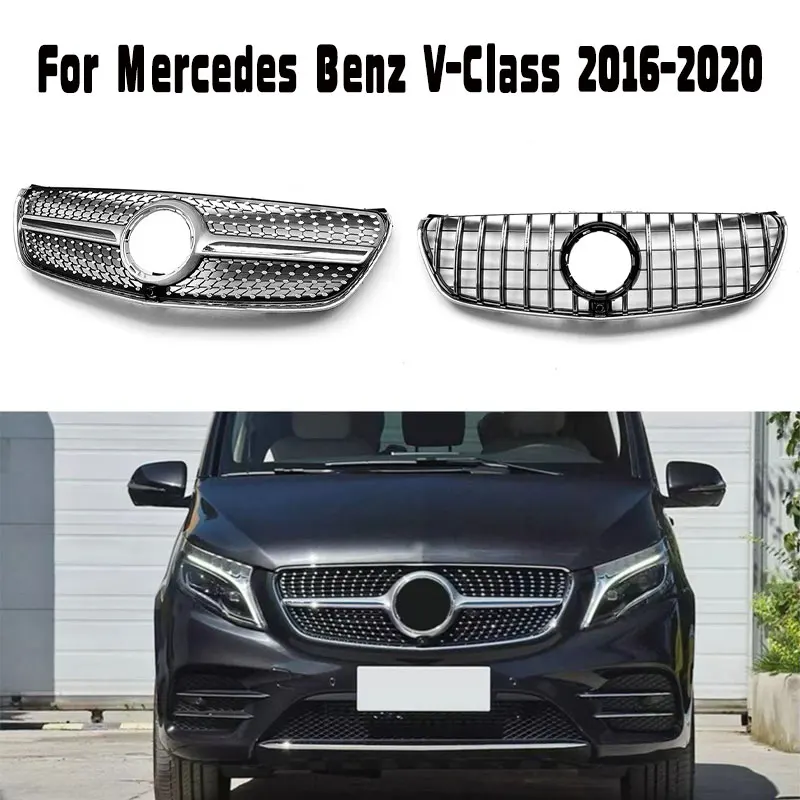 

GT Style or Diamond style Front Inlet Grille Bumper Grill For Mercedes Benz V Class V250 V260 W447 auto parts 2016-2020