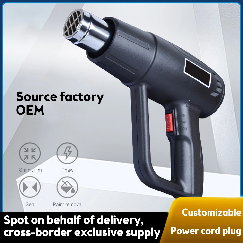 Imagem -03 - Pistola de ar Quente Elétrica Industrial Termorregulador Pistolas de Calor Lcd Envolvimento do Psiquiatra Bocal do Aquecedor Térmico Plugue da ue 2000w 220v