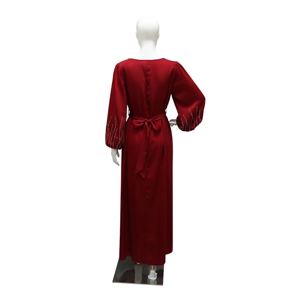 Diamants de luxe Abaya dubaï caftan femmes musulmanes Robe de soirée Caftan Marocain Femme Robe fête Eid Islam Jalabiya robes