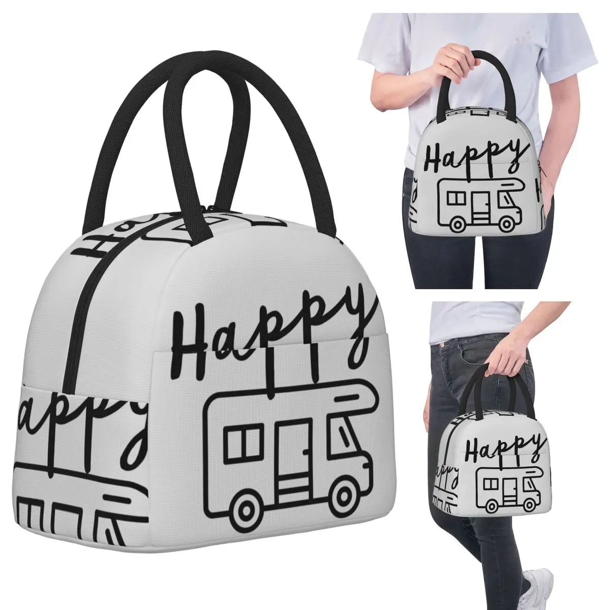 

Happy Camper (RV) Insulated Lunch Bag for Kids School Cooler Thermal Food Box Tote Leakproof Lunch Boxes Container