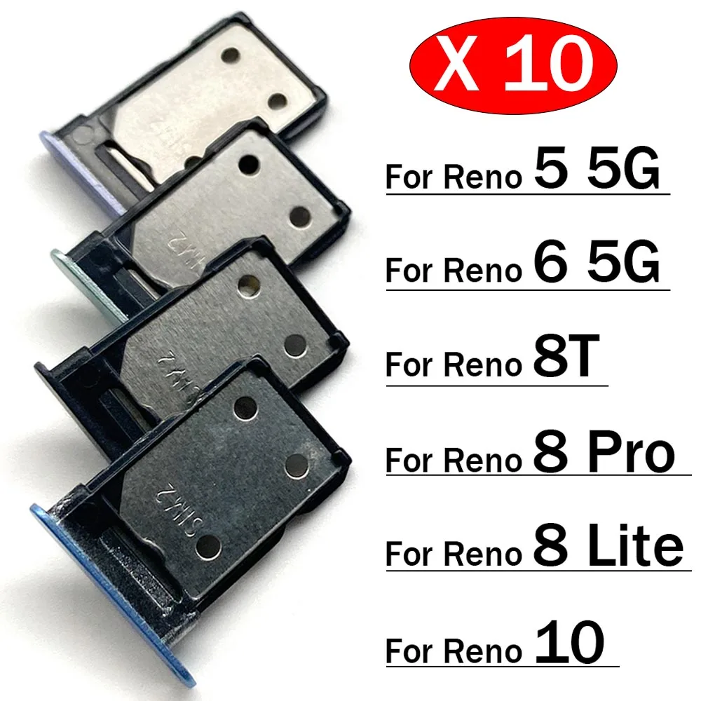 10 قطعة ، حامل صينية فتحة بطاقة Sim لأجزاء إصلاح OPPO Reno 5 6 8 10 8T Pro Lite 4G 5G #1