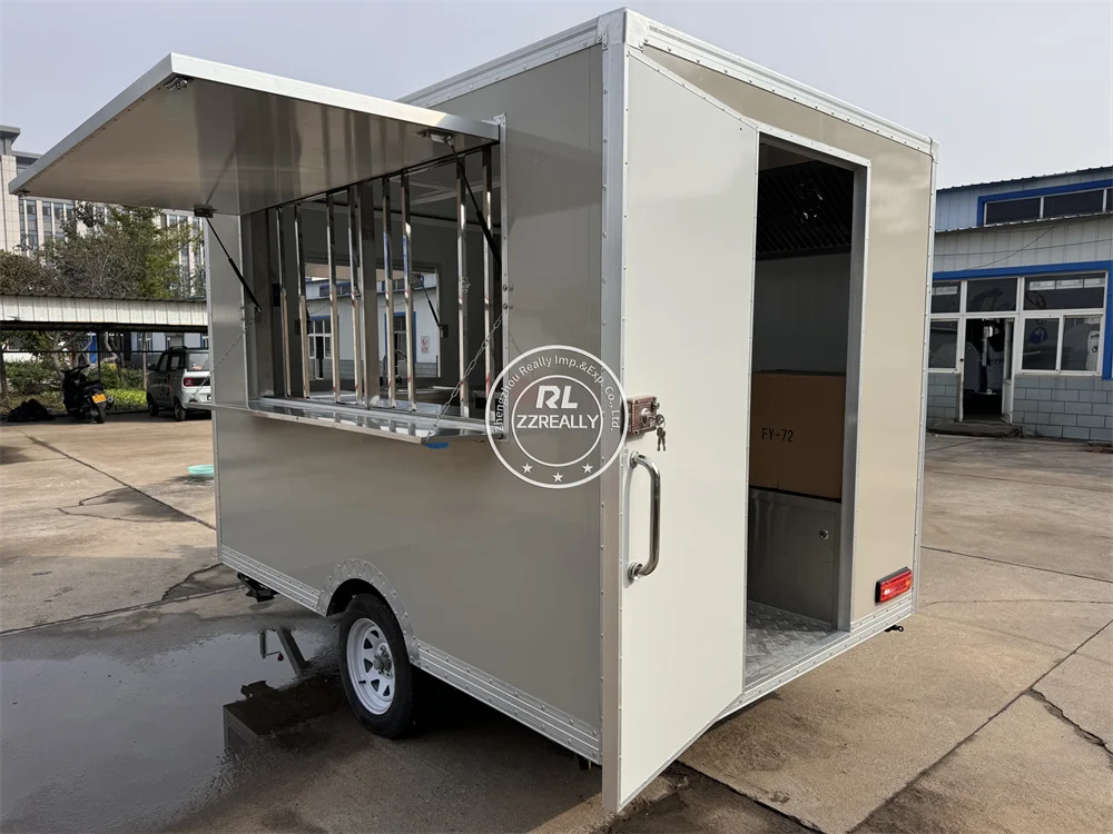 

Ice Cream Cart Food Truck Trailer Fully Equipped Street Snack Hot Dog Truck Concession Food Truck Mobile Kitchen