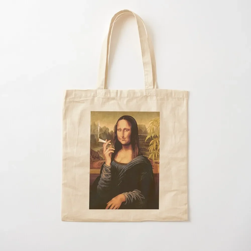 

Mona Lisa Smoking a Joint Tote Bag Portable shopping bag shopping trolley bag bags for women