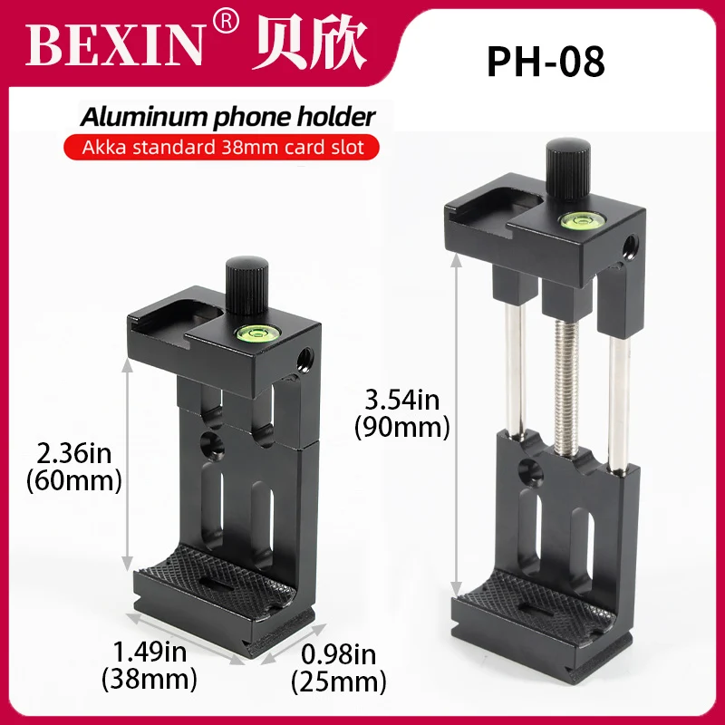 Mehr stabile Stativ Kopf Halterung Handy Halter Clip Für Telefon Taschenlampe Mikrofon Mit wasserwaage und Kalten Schuh Montieren