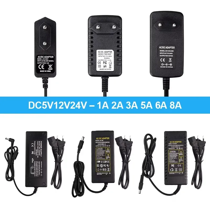 DC5V/12V/24V LED Lighting Transformer Adapter AC 100V 240V 1A 2A 3A 5A 6A 8A 10A Power Supply Converter Charger For LED Strip