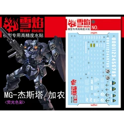 Model Decals Water Slide Decals Tool For 1/100 MG Jesta Cannon Fluorescent Sticker Models Toys Accessories