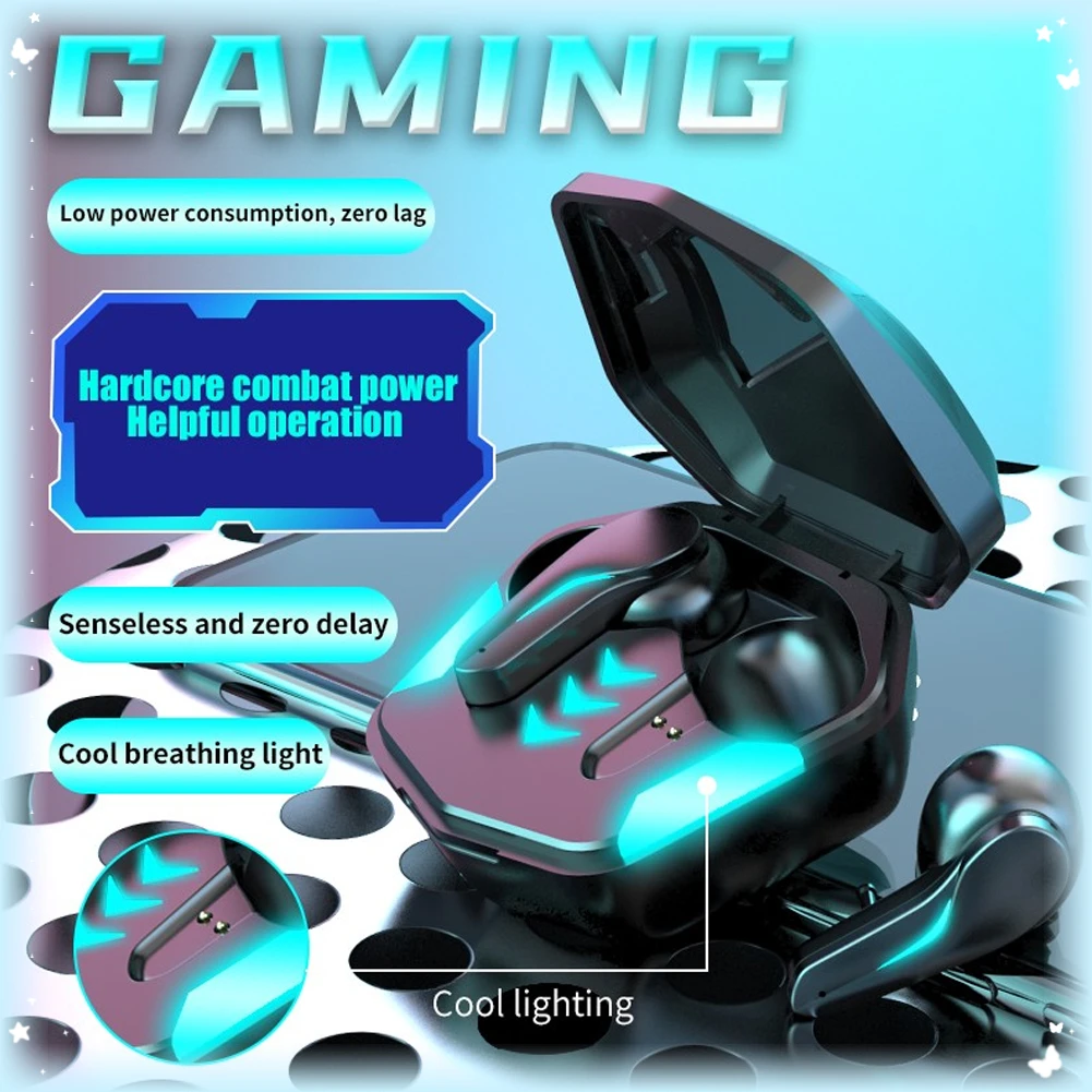 Draadloze koptelefoon Gaming Stereo-oordopjes Dual Mode Game/Audio-visuele modus Lage latentie Ruisonderdrukkende sportheadsets