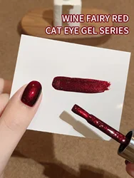 16ml Wine Red Cat's Eye Gel Nail Polish Soak off UV Lamp Semi Permanent Magnetic Varnish Red Christmas Nail Exclusive Salon Gel