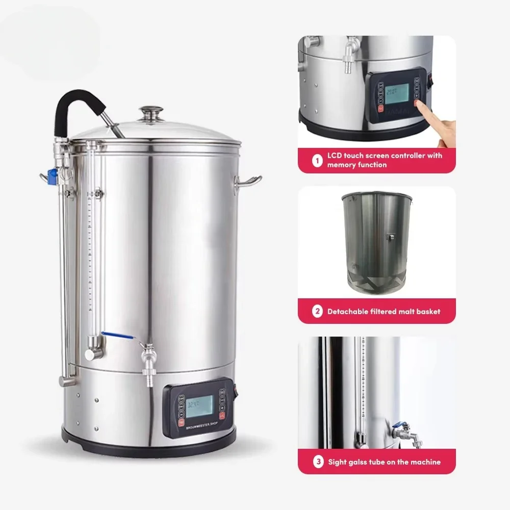 The New 70L 3500W Homemade Beer Brewer Beer Machine Alcohol Distiller, for Homemade Equipment, in A Microbrewery