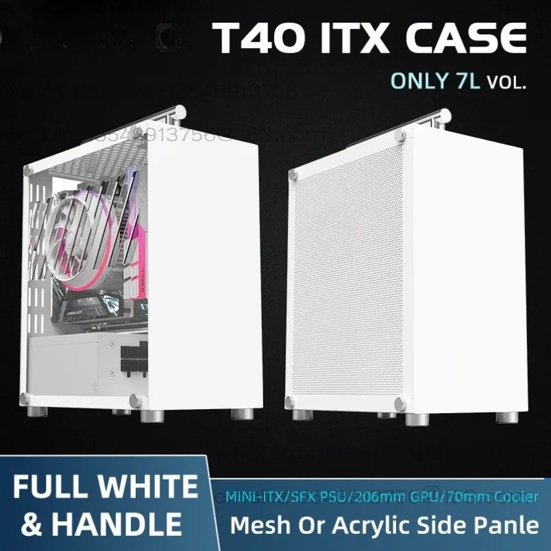 T40 Mini ITX Chassis SFX Power Supply, Portable Desktop Side Through Small Chassis Spot