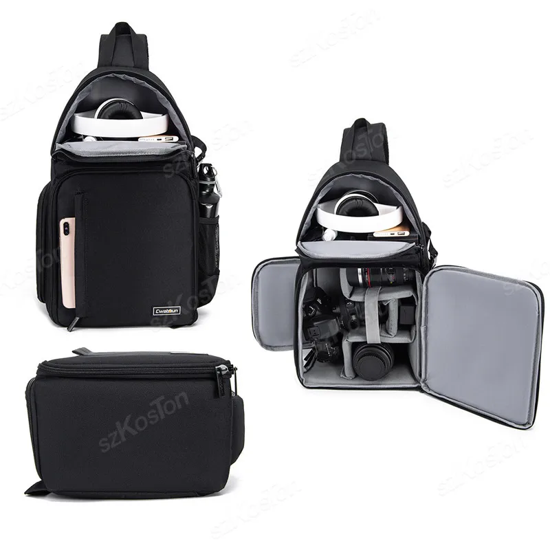 

Camera Sling Bag for DSLR/SLR/Mirrorless Camera Case Shockproof Camera Bag Messenger Bag with Removable Dividers