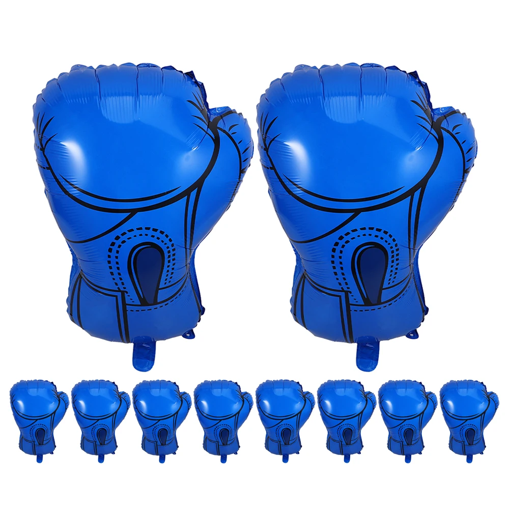 

10 Pcs Boxing Gloves Balloons Sports Wrestling Birthday Party Decorations Blue Man