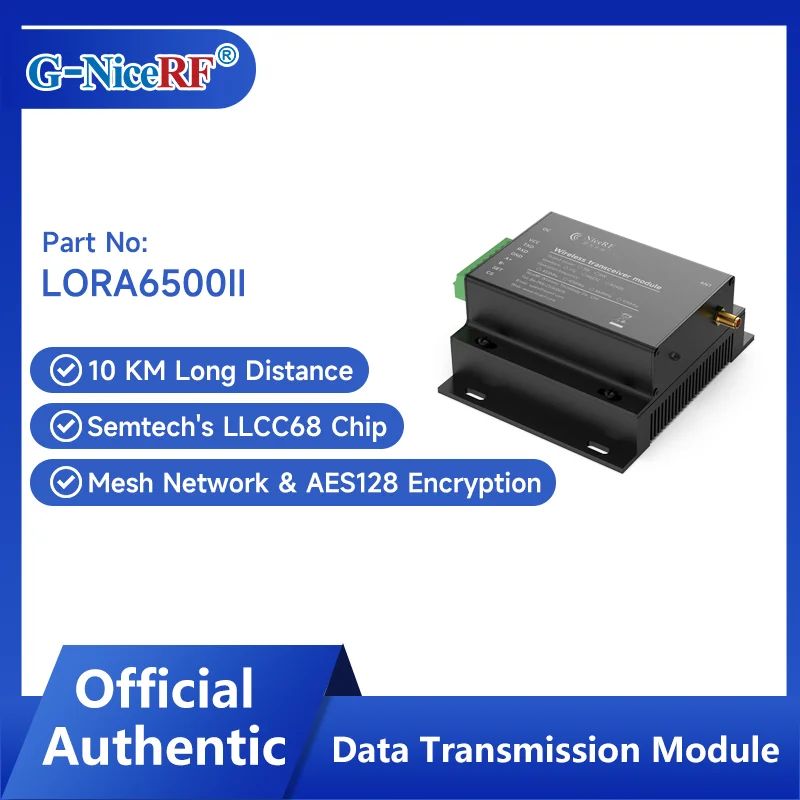 G-NiceRF | 2 PCS LORA6500II 5W High Rate & Long Range LoRa Modem MESH Network & AES128 Encryption