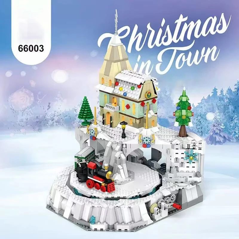 843 elementy Świąteczne ozdoby Brick Head Z, klocki konstrukcyjne, model architektoniczny do składania, prezenty świąteczne dla dzieci