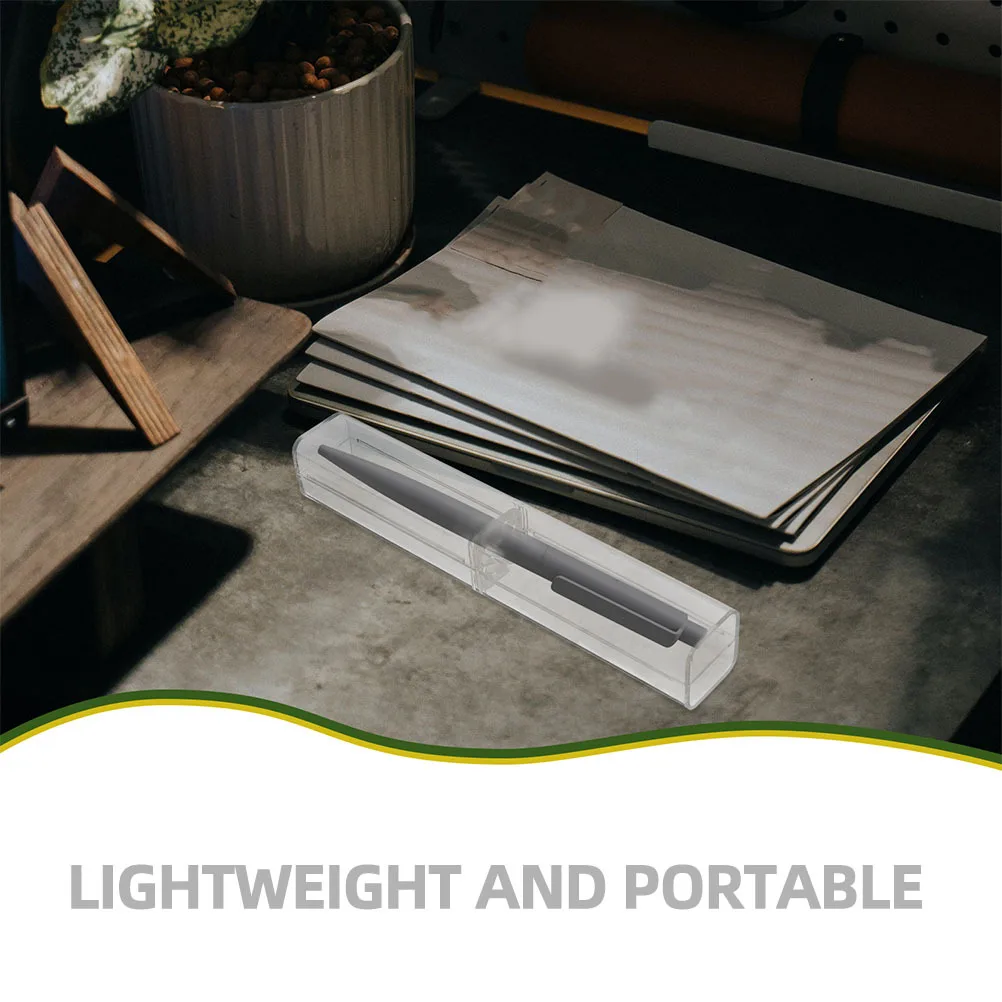 

50Pcs Clear Pen Holders Transparent Pencil Cases Portable Pen Display Stand Gift Packaging Organizer Pens Display Stand