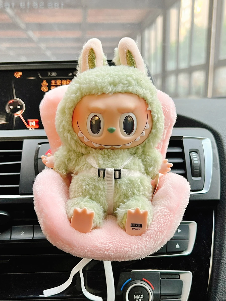 Labubu Doll Car Seat Decoration, Car Outlet, Aromaterapia, Ornamentos De Desenhos Animados, Modelo Kawaii, Presentes Surpresa Menina