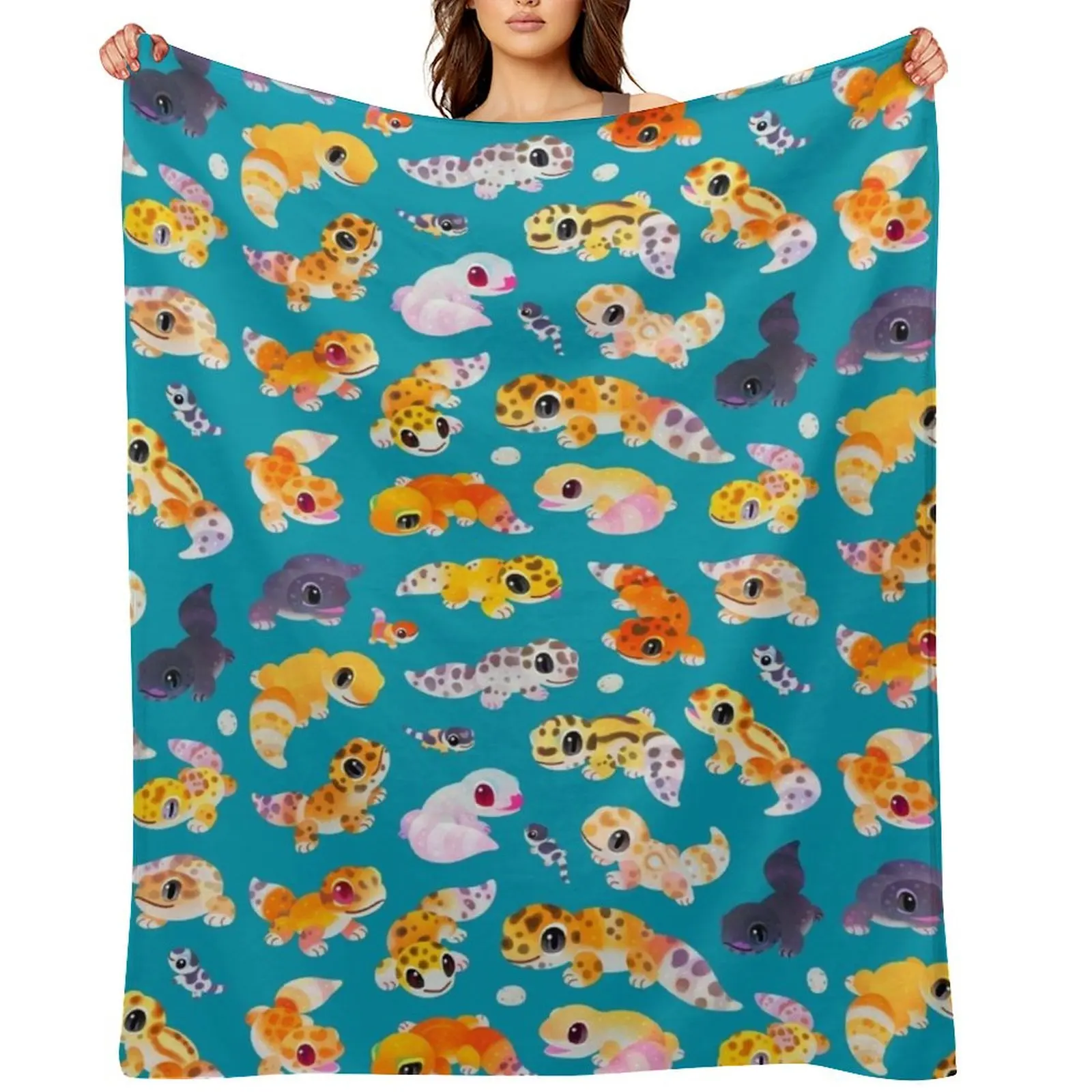 Leopard gecko - green Throw Blanket heavy to sleep Decorative Sofas Shaggy Blankets For Bed Luxury Brand Winter beds Blankets