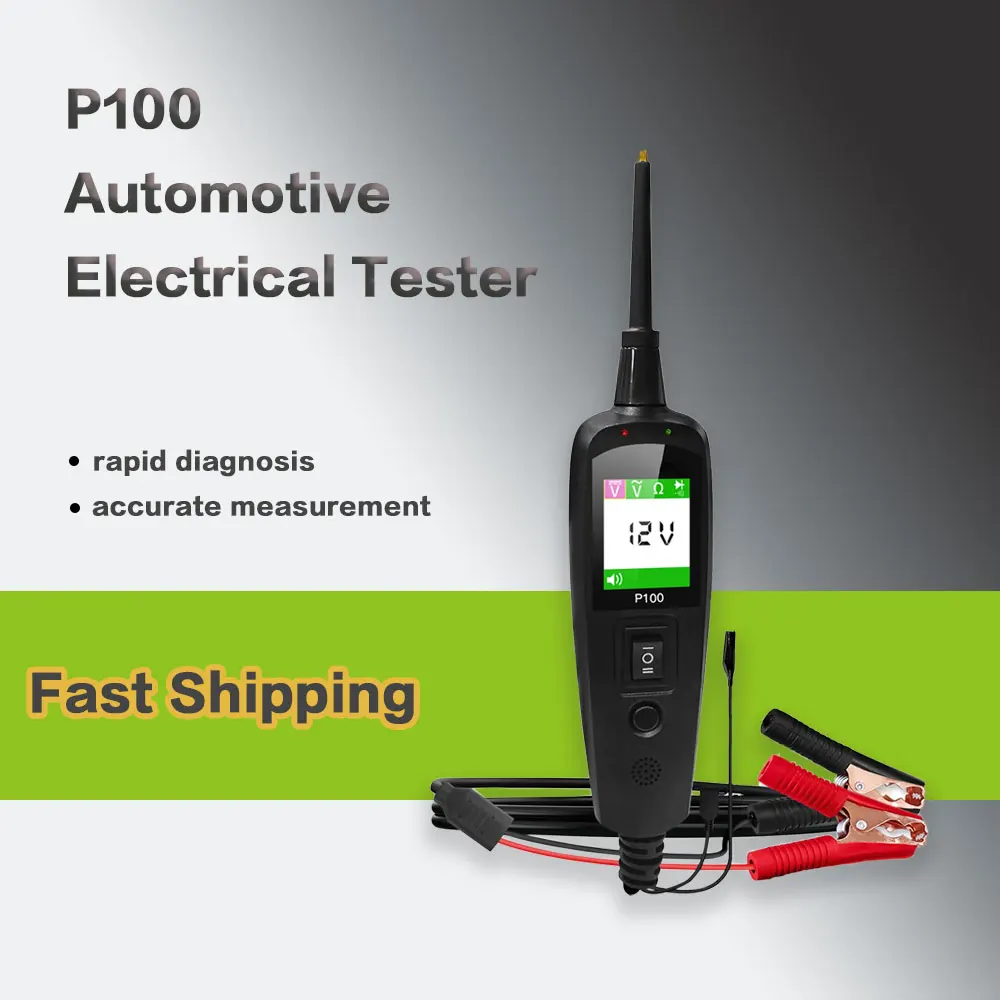 JDiag P100 Automotive Circuit Tester - Power Voltage Detector, 12V/24V Electrical System Diagnostic Probe Kit