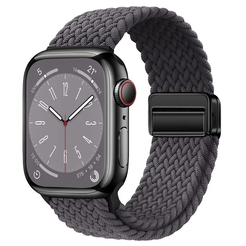 

Suitable for ApplewatchS10, Magnetic Buckle Woven Wristband, Smartwatch, Adjustable Japanese-shaped Buckle Elastic Band