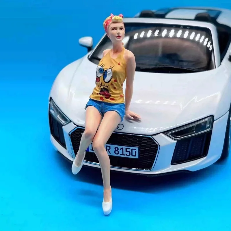 Paddock Girls Race Queen Resin Cartoon Character Model, DIY Promotional Model, 3D Printing, 1:18