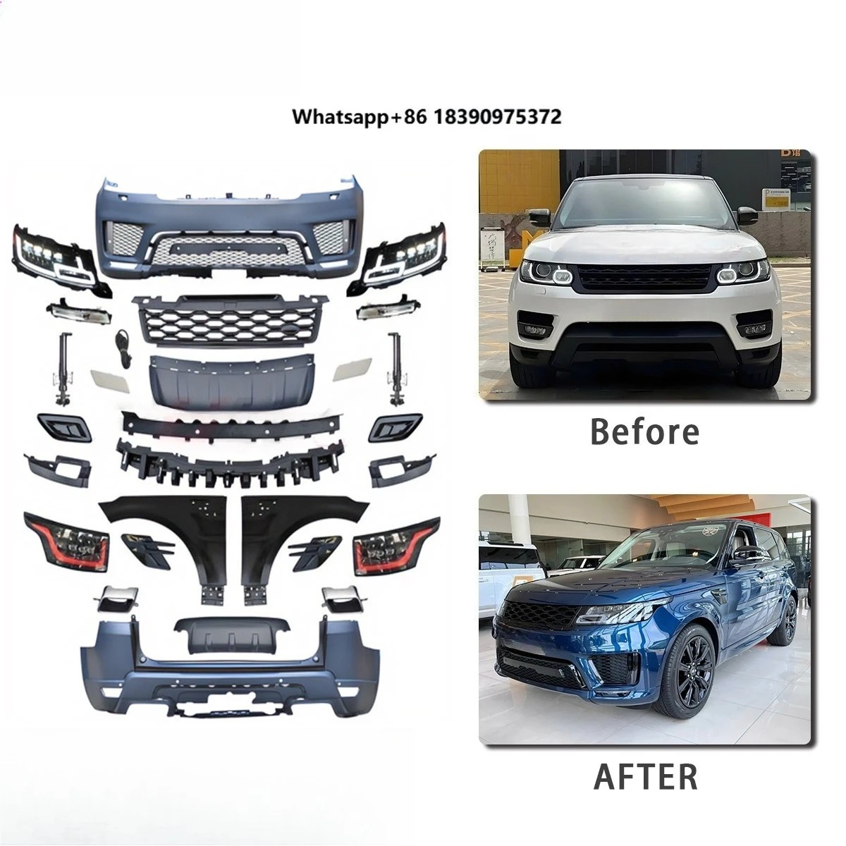 Popular Car Body Kit for  Sport 2013-2017 Upgrade to 2018-2020 OEM Model with Front Rear Bumper with Auto Lamps