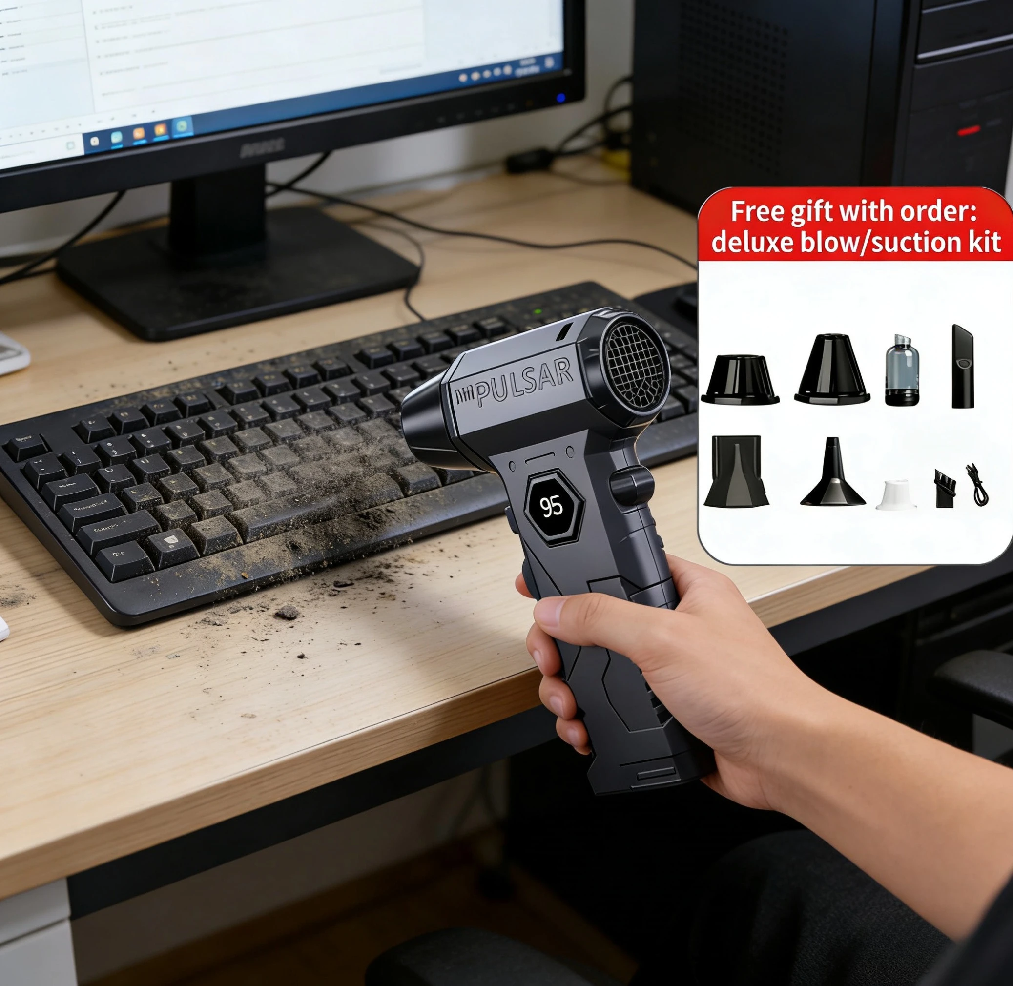 

2026 New X7 Violent Turbo Jet Blower 990000 RPM Brushless Motor - 58m/s Strong Wind Type-C Vacuum Dust Cleaner