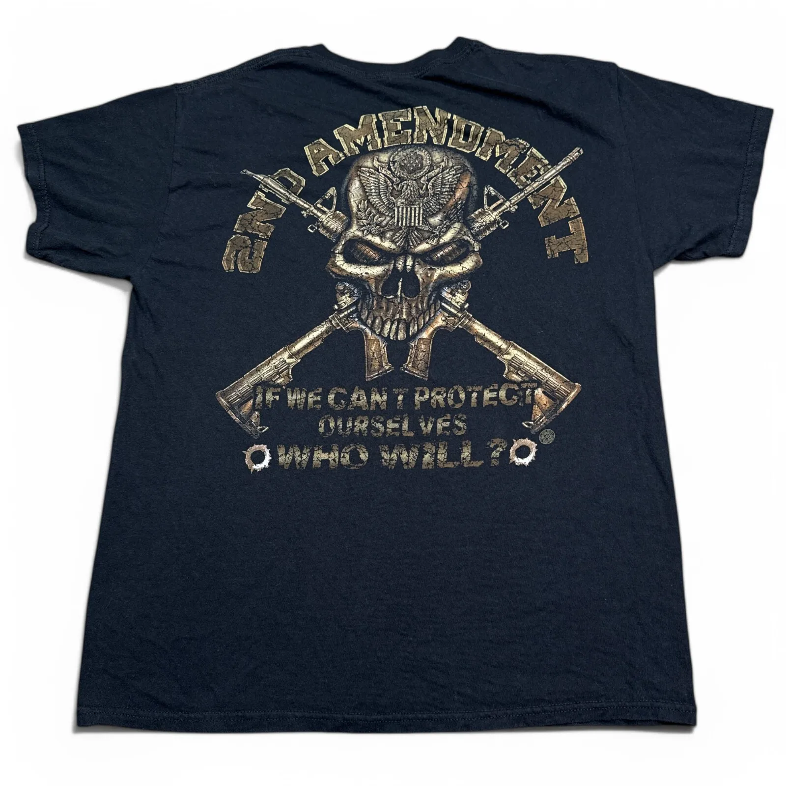 2nd Amendment America Tee Shirt Adult Size Large Skull Vintage Style Big Logo