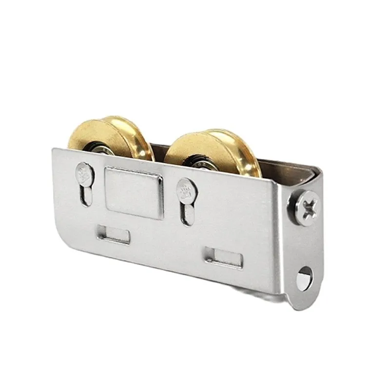 

1pc Sliding Door and Window Pulley Stainless Steel Double Copper Wheel Mute Bearing Rollers Cabinet Roller Furniture Hardware
