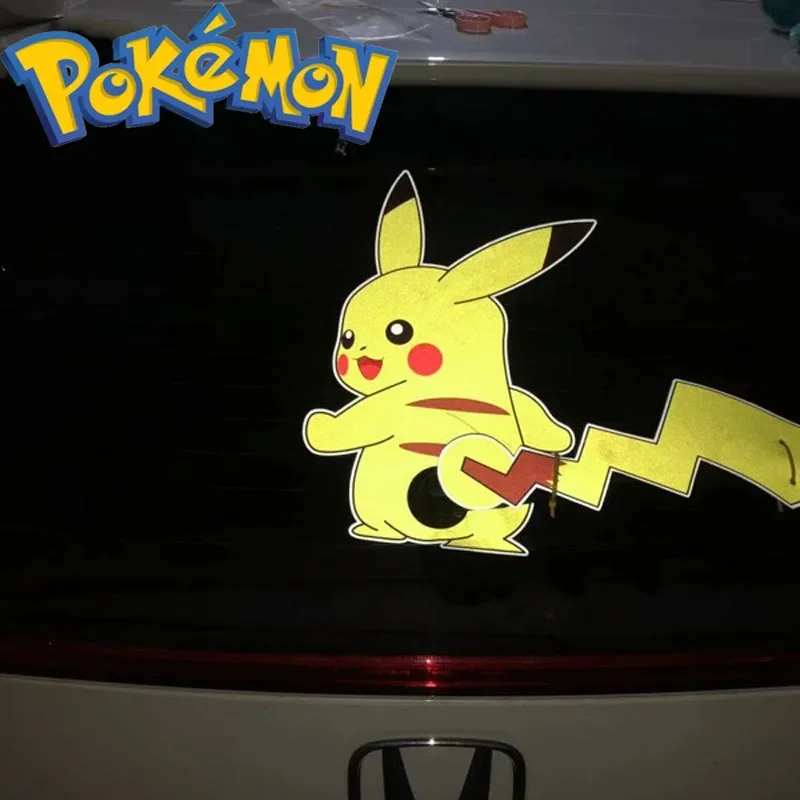 Pokemon Reflective Wiper Sticker Wagging Tail Pikachu Modified Rear Window Decoration Car Sticker Children\'s Toy Birthday Gift