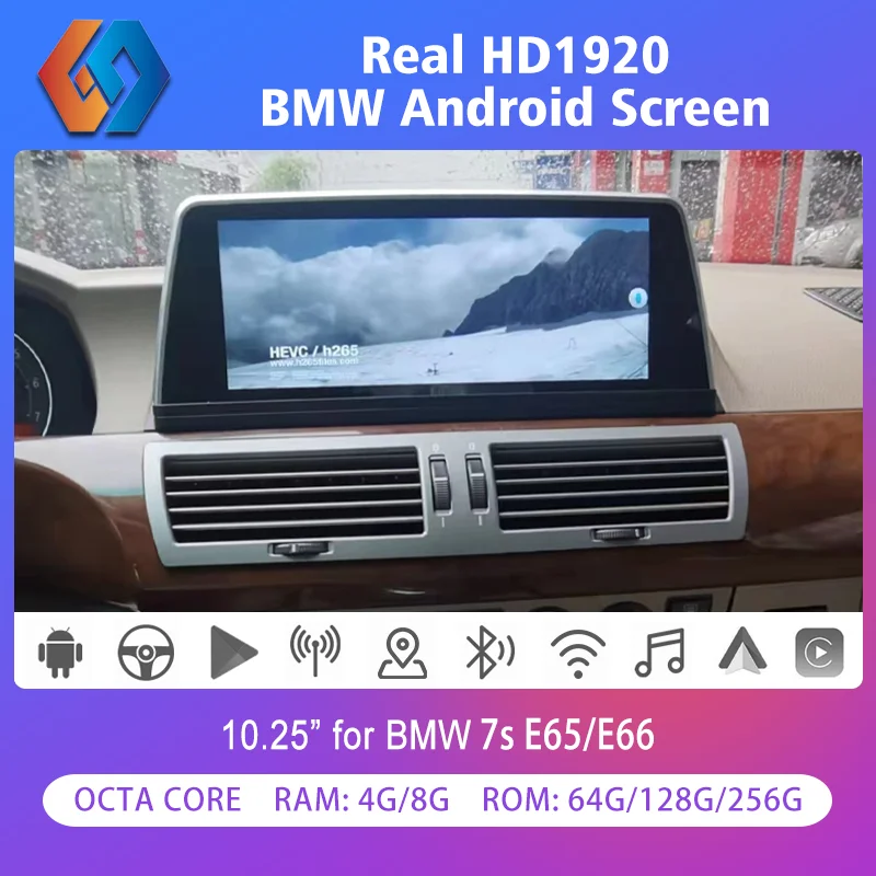 7s E65 E66 Android 12.0 Car Radio GPS Navigation Multimedia Stereo Player Support YouTube Netflix Waze WiFi BT5.0 Google Map TV