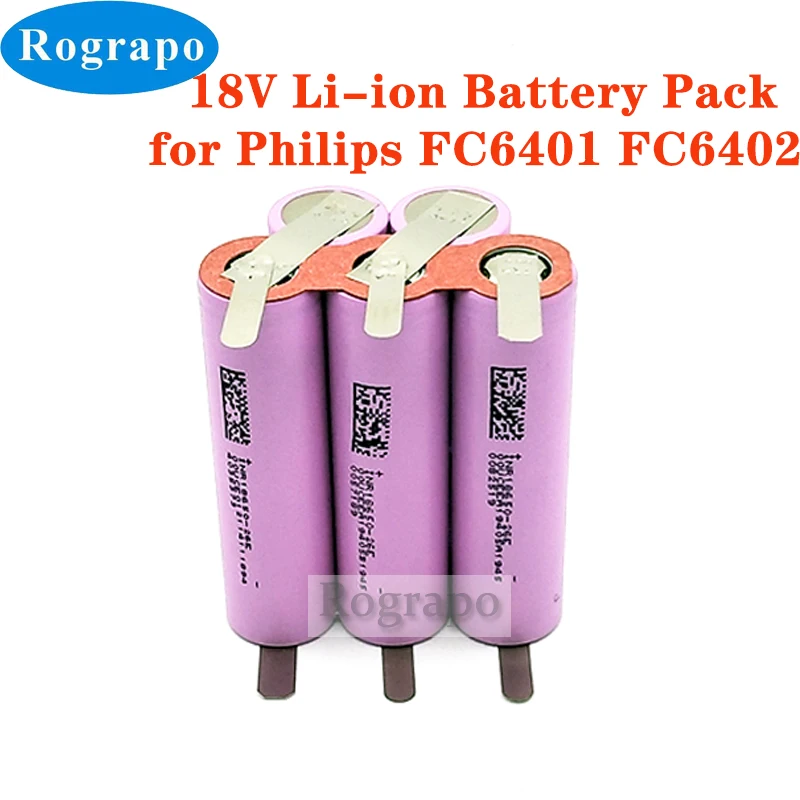 New 18V 3400mAh Li-ion Battery Pack for Philips FC6401 FC6402 Vacuum Cleaner DIY Weld Install By Yourself