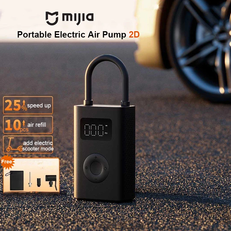 

Портативный компрессор Mijia 2D, быстрый электрический насос, точный регулятор давления для автомобильных шин, мотоциклов, велосипедов, мячей