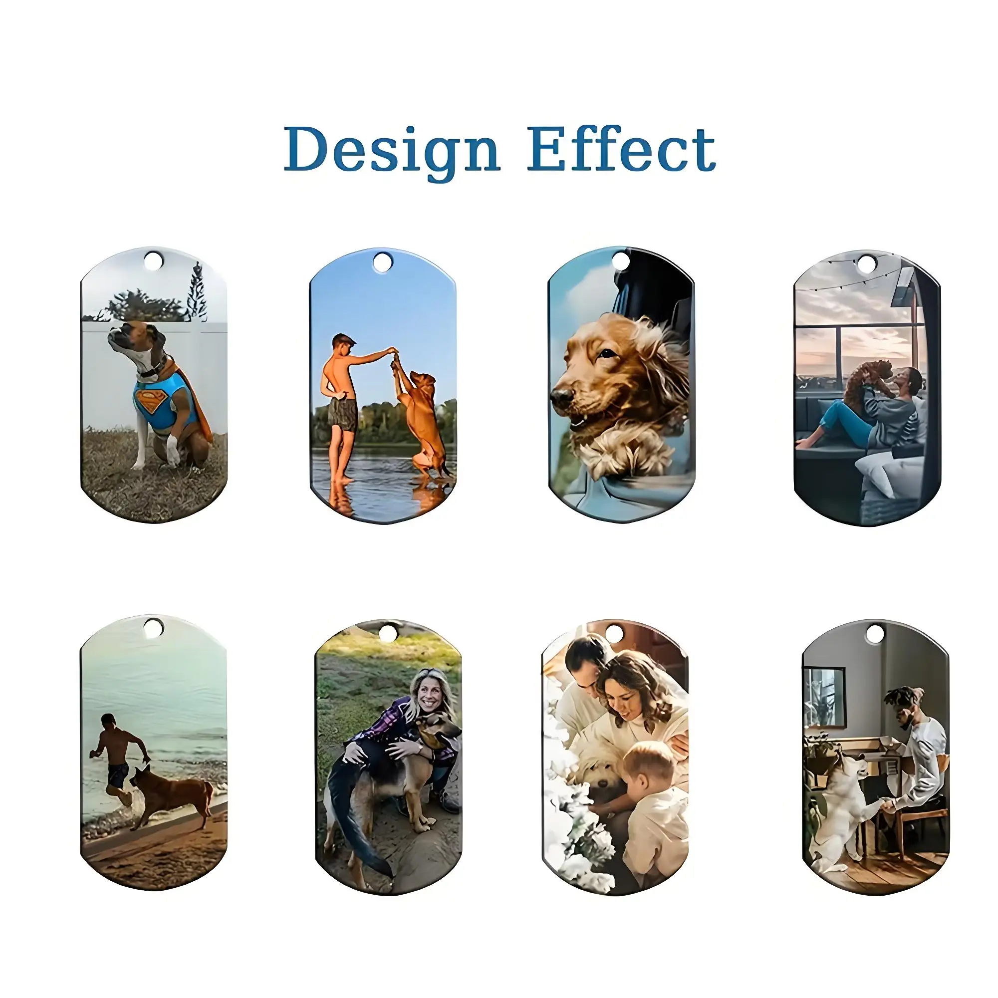 Custom Photo Dog Tag Keychain Personalized Picture Stainless Steel Keyring for Corporate Gift Bulk Order Drop Shipping Supported view 5