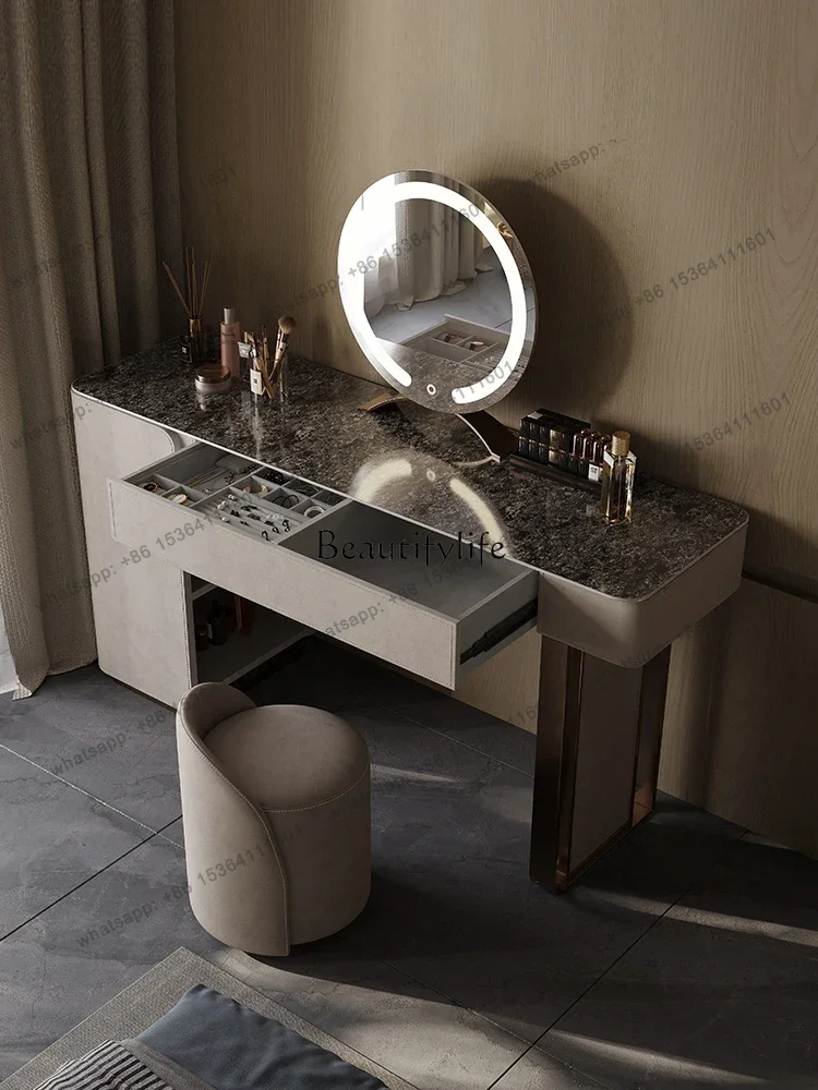 

jj4 Dresser Light Luxury Premium Italian Integrated Storage Cabinet Bedroom Slate Makeup Table