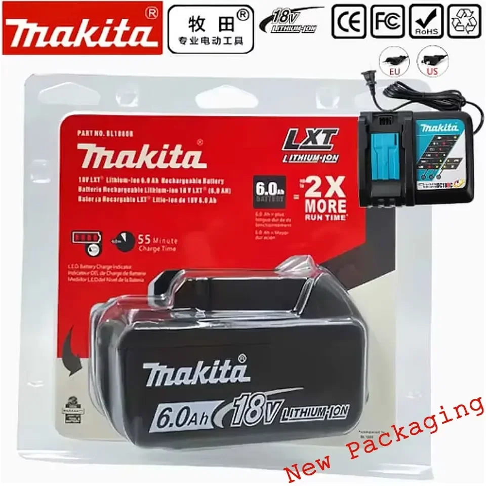 

Makita 18V Battery 6000mAh Rechargeable Power Tools Battery 18V makita with LED Li-ion Replacement LXT BL1860B BL1860 BL1850