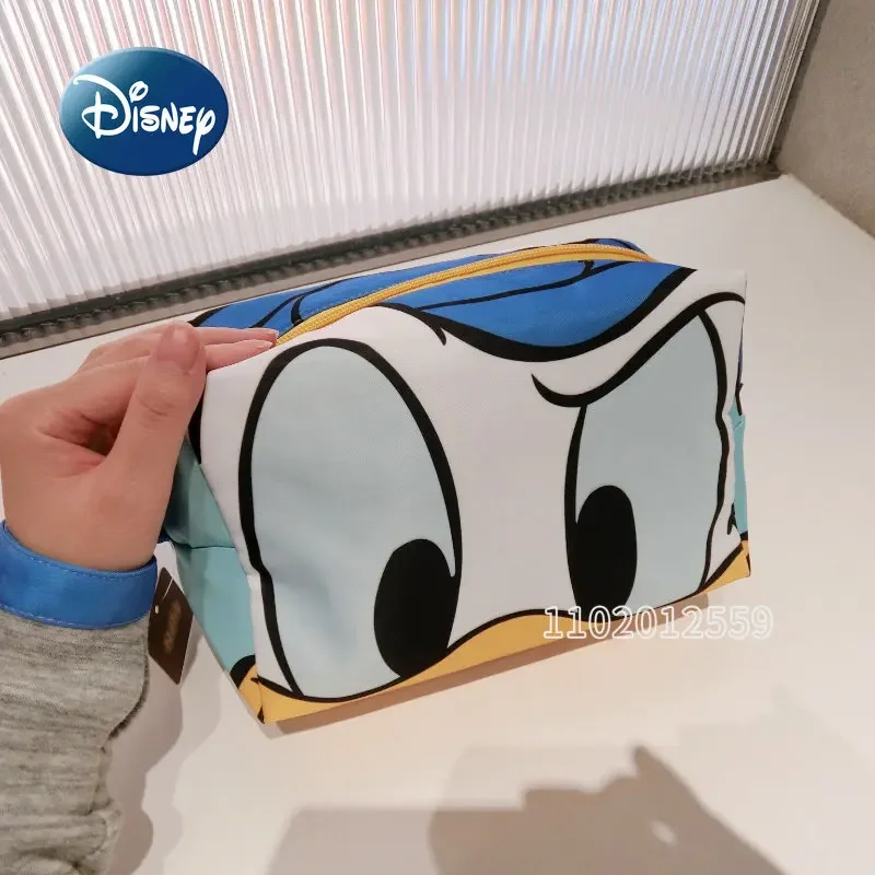 Disney Donald Duck New Women's Cosmetic Bag Luxury Brand Portable Cosmetic Bag Waterproof Large Capacity Cartoon Fashion Red Bag