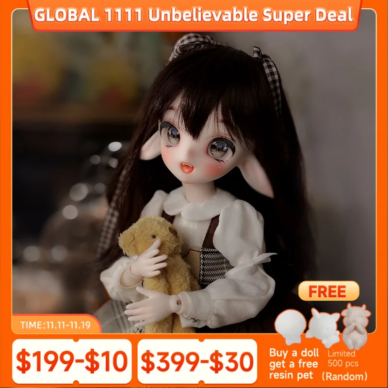 

Machako BJD Doll 1/6 UT Body 29.3cm Long Ears Fullset Art Fashion Toys for Girls Gifts YOSD Cute Doll