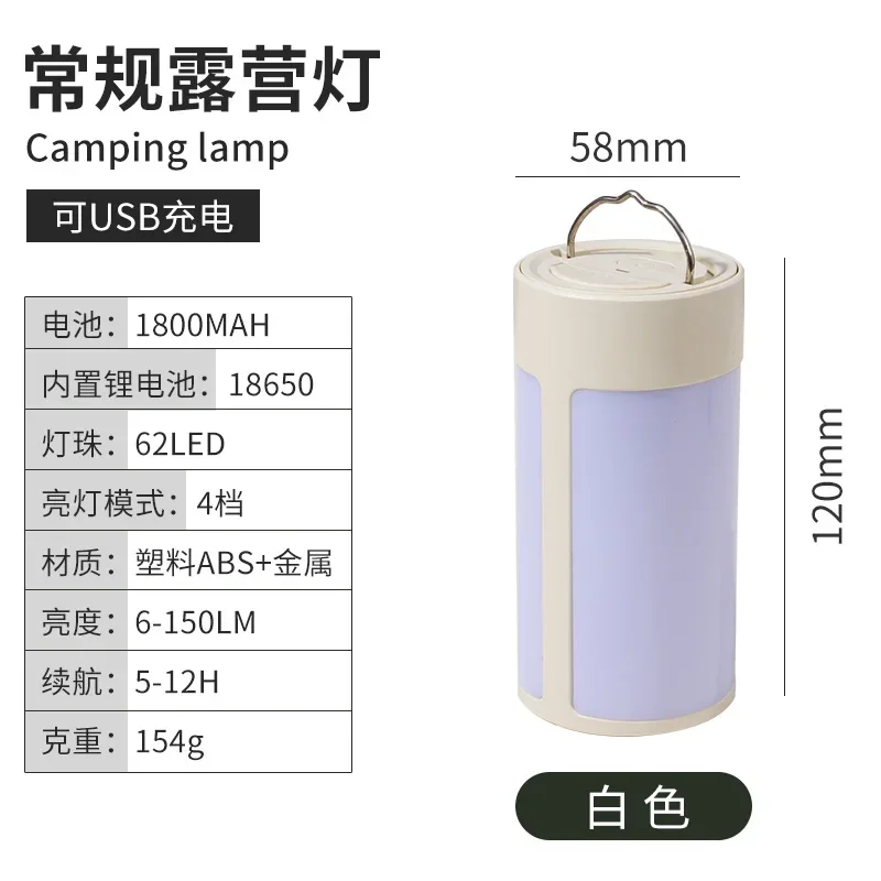 Luz Solar para acampar al aire libre, iluminación portátil de larga duración, luz de advertencia LED, Banco de energía de emergencia impermeable