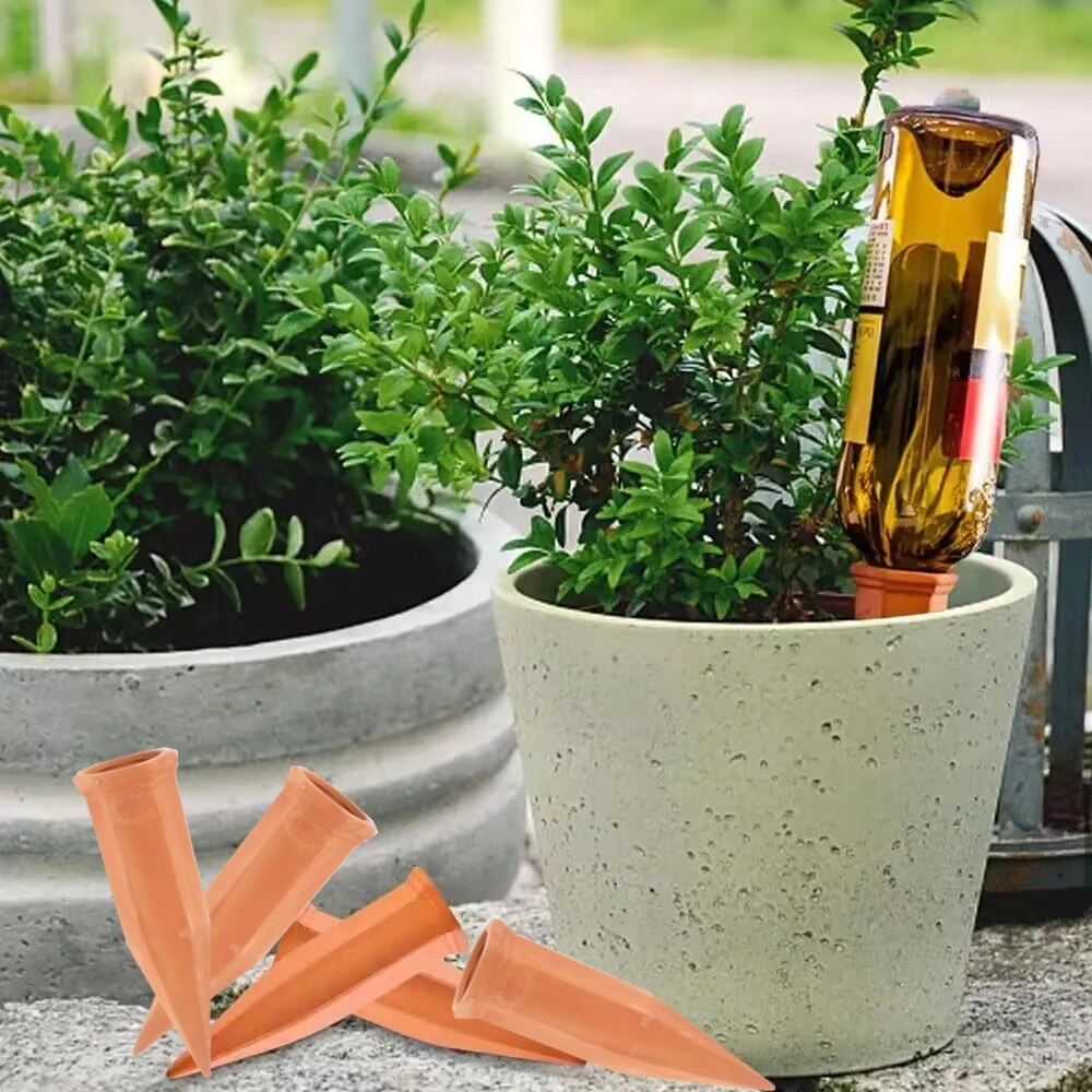 

3Pcs Plant Watering Device Clay Watering Spikes Automatic Watering System Cone Shaped Self Flower Pot Plant Watering Spike