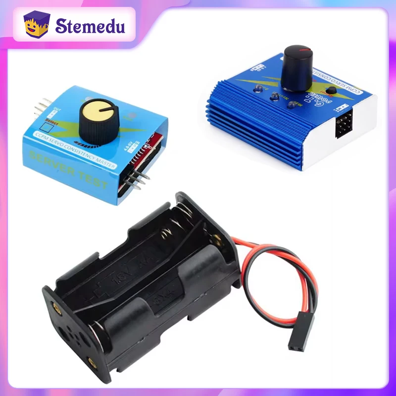 3CH Digital Servo Tester ESC Speed Controller Checker CCPM Consistency Master 4 Cell AA Battery Holder Case for RC Cars Servos