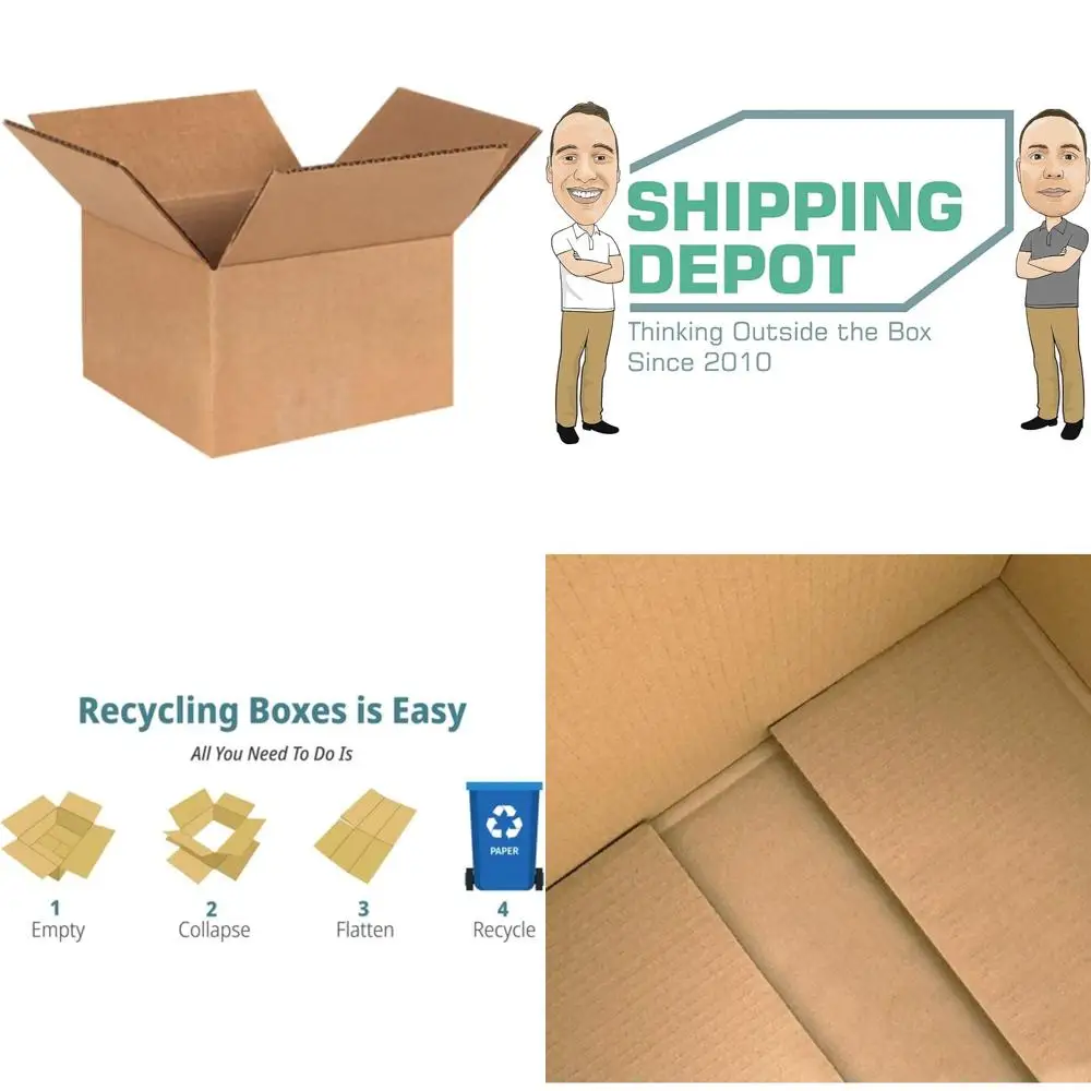 Corrugated Cardboard Boxes - 6x6x4 Inches, Pack of 100, Shipping and Mailing Cartons for Moving and Storage