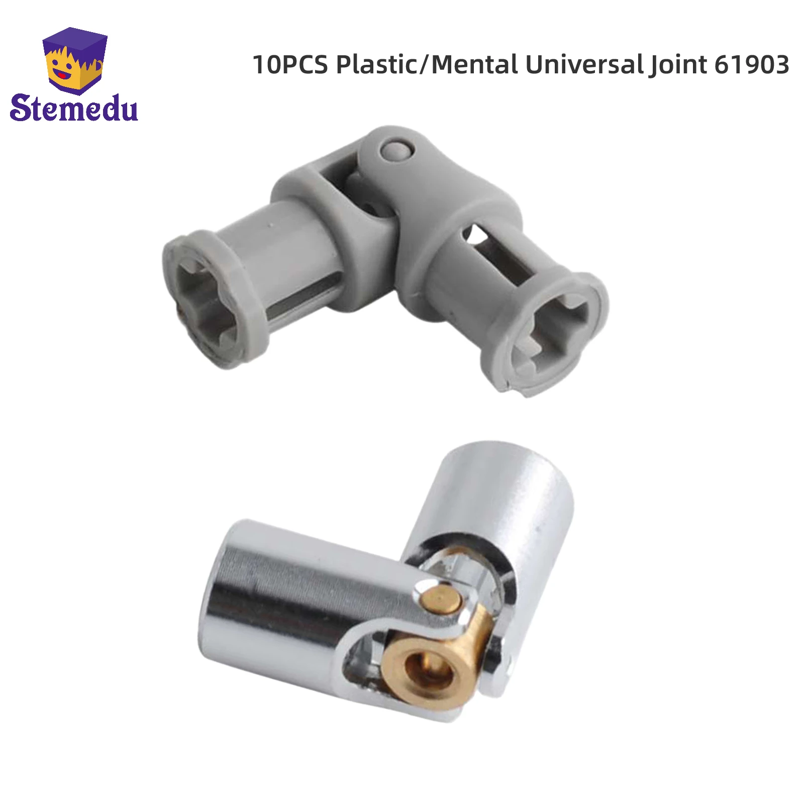 10PCS Plastic/Metal Universal Joint 3L Bricks MOC Power Functions Parts 61903 Shaft Coupling 62520 9244 Compatible with Legoeds