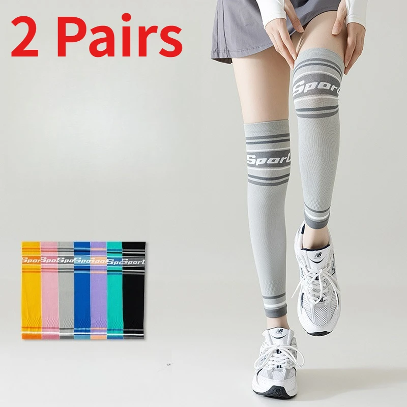 

1/2 Pairs Women Compression Knee High Socks Thin Summer Sports Socks Support Knee Brace for Running Badminton Cycling Jump Rope